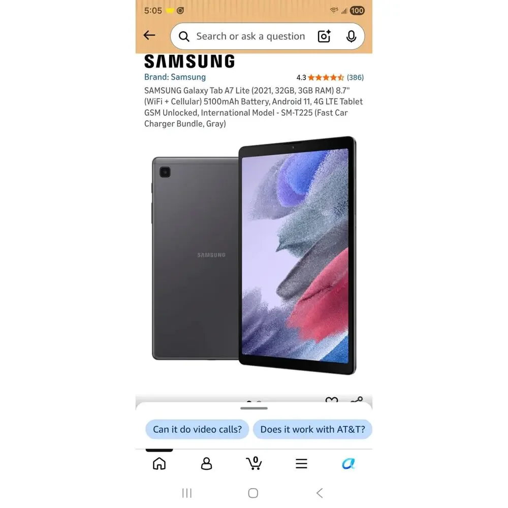 SAMSUNG Galaxy Tab A7 Lite (2021, 32GB, 3GB RAM) 8.7